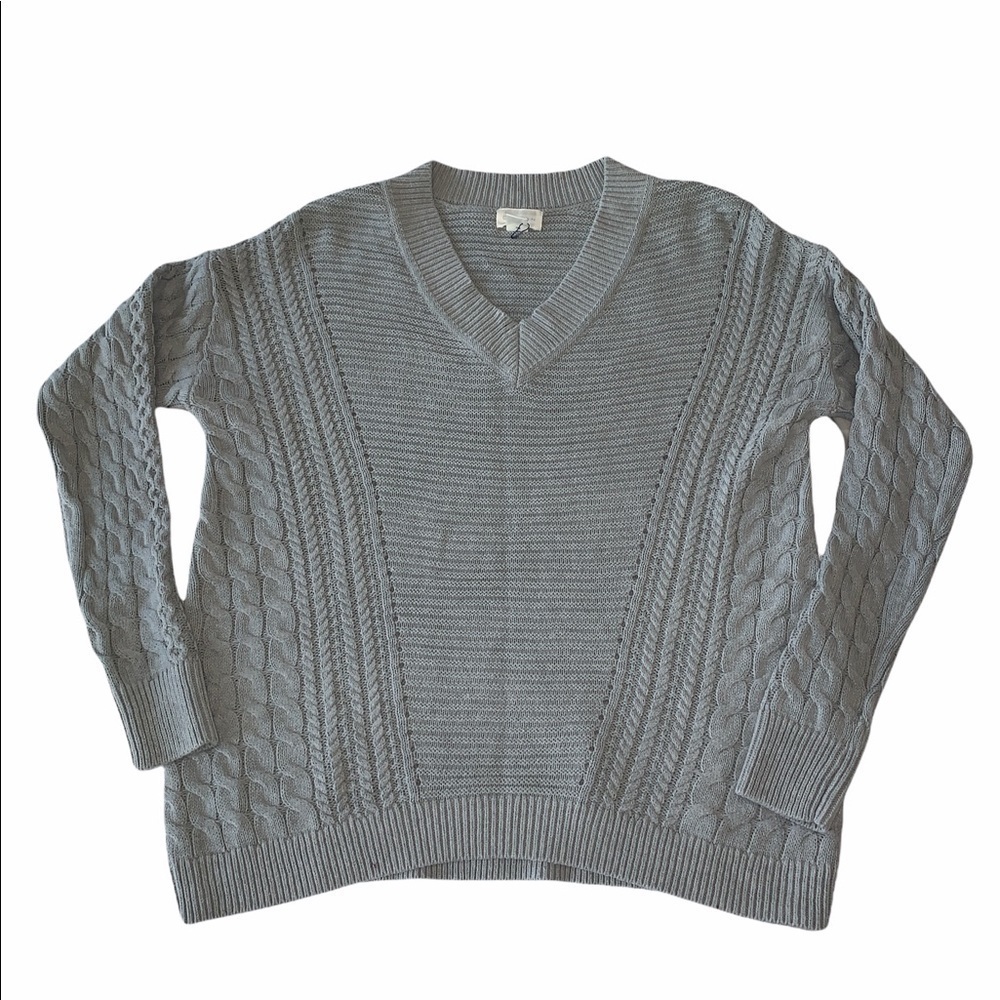 CASLON Cable Knit Texture Knit V-neck Sweater - Picture 2 of 10